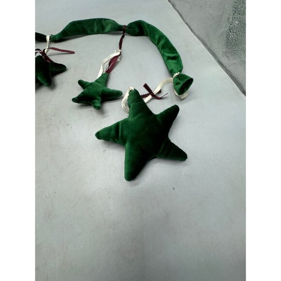 Christmas Green Velvet Star Garland With Ribbon Accents or Archway Doorway READ - Picture 6 of 6